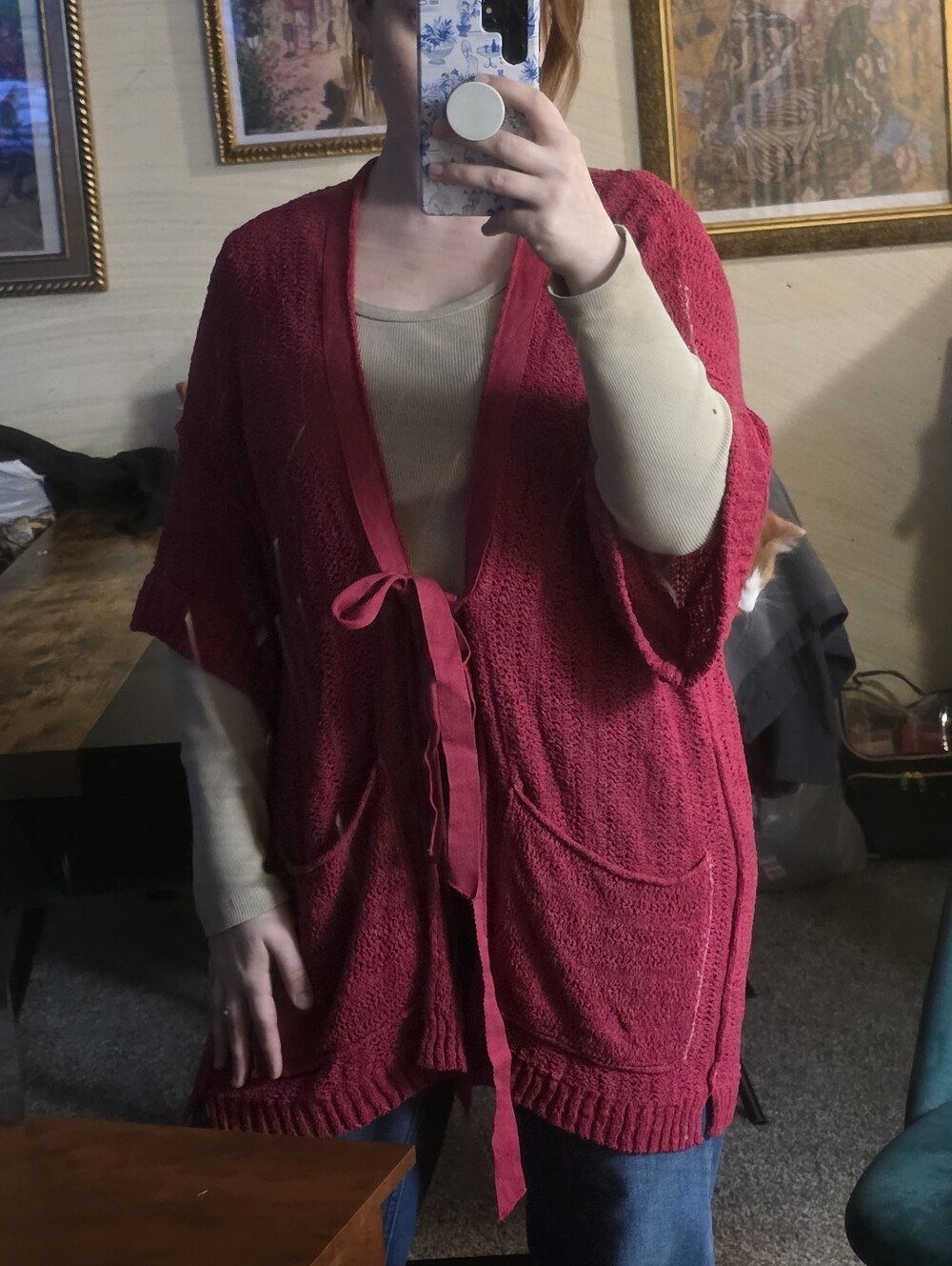 Free People Pink Textured Knit